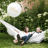 white-with-gold-lettering-mrs-giant-wedding-balloon|OLBON11D-008-019|Luck and Luck| 1